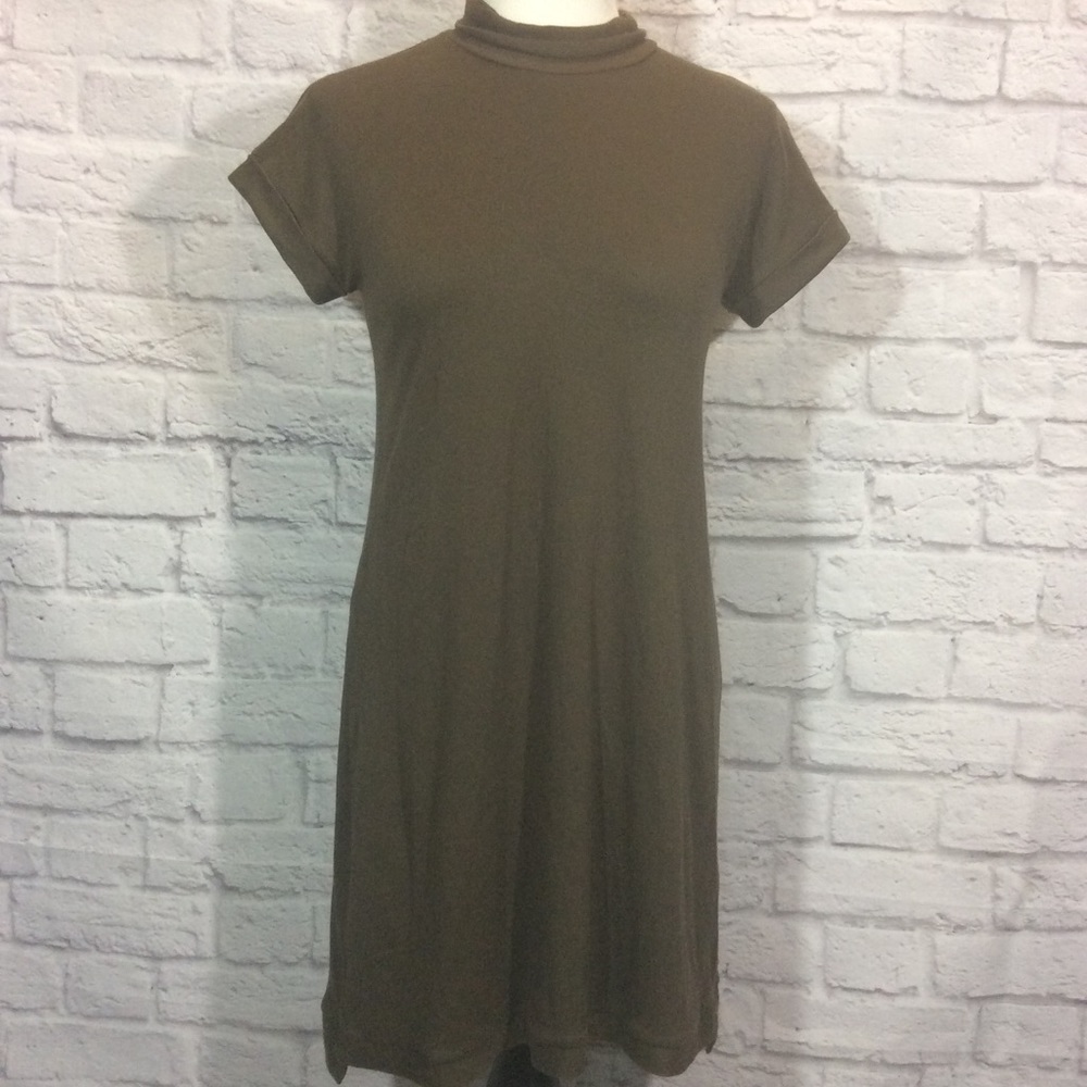 Brunello Cucinelli moss green polo shirt dress